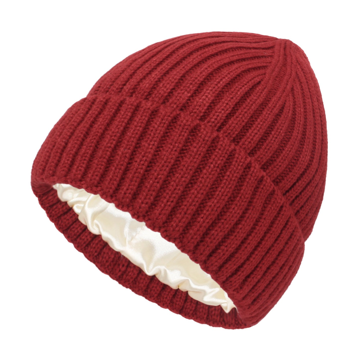 Satin Warm All-matching Slipover Knitted Hat